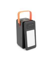 Power bank Voltronic S28 під 28х18650, Led display, Output: 22.5W, 3 кабелі (Micro-USB, Type-C, Lightning), PVC, ліхтар, Black,