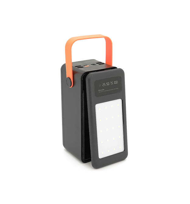 Power bank Voltronic S28 під 28х18650, Led display, Output: 22.5W, 3 кабелі (Micro-USB, Type-C, Lightning), PVC, ліхтар, Black,