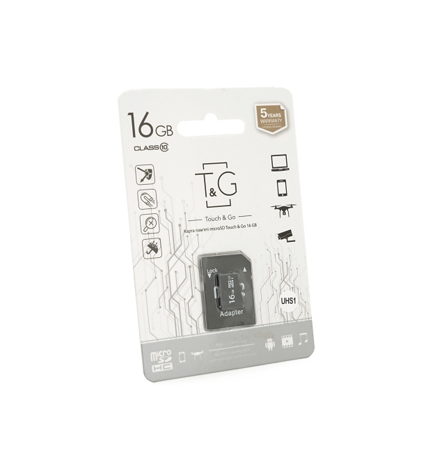 Карта пам&aposяті T&ampampG microSDHC Class 10 UHS-I, з адаптером, 16GB, Blister