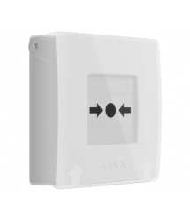 Бездротова настінна кнопка для активації пожежної тривоги Ajax ManualCallPoint White