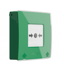 Бездротова настінна кнопка для активації пожежної тривоги Ajax ManualCallPoint Green