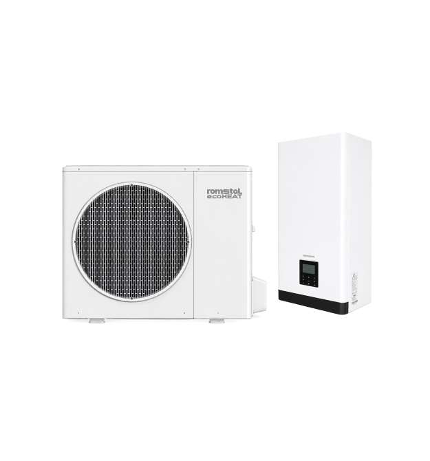 Тепловий насос повітря-вода Romstal ECOHEAT 500 16,5 kW 380 (R32, -25, WI-FI , 9 квт ТЕН)