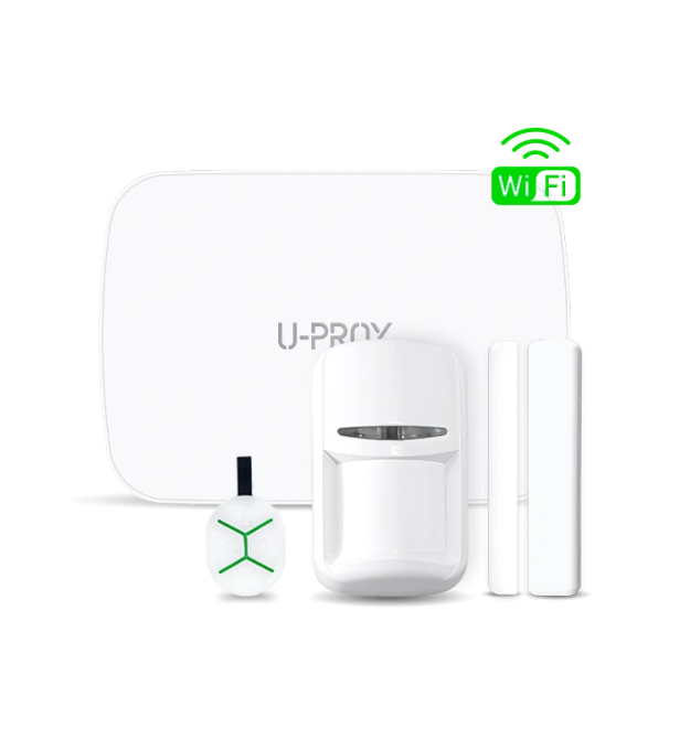 Комплект бездротової сигналізації U-Prox MPX LE KF kit White (прилад охоронний MPX LE, датчик руху PIR, геркон WDC, брелок Keyfo
