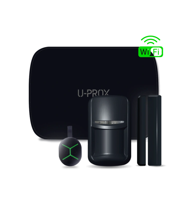 Комплект бездротової охоронної сигналізації U-Prox MPX LE KF kit Black (прилад охоронний MPX LE, датчик руху PIR, геркон WDC, бр