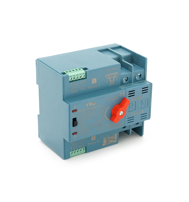 Автомат введення резерву (АВР) двополюсний YRQ2PC-125, 220V - 125A на DIN-рейку для генераторів