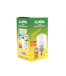 Лампочка з акумуляторами ALMINA DL-030, 220-240V, до 2 годин роботи, 4 години заряджання, 30W(300W), E27, 2700Лм, 6400K, Box