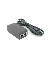 POE інжектор 24V 1A (24Вт) з портами Ethernet 10 - 100Мбіт - с + кабель живлення (92*72*50) 0.095 кг (88*45*30)