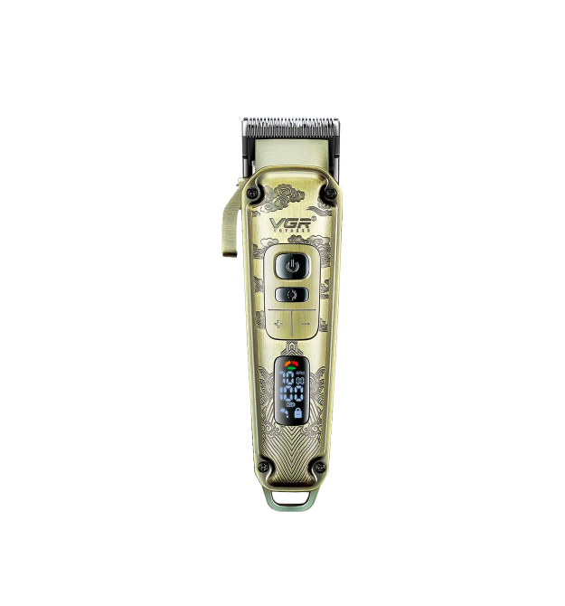 Акумуляторна машинка для стрижки VGR V-005, 8 насадок, LED display, Box