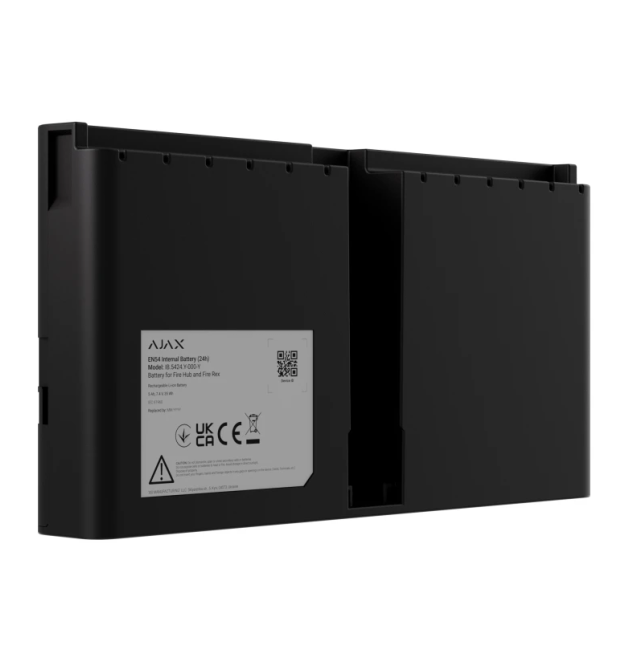 Li-ion батарея Ajax EN54 Internal Battery (24h), що перезаряджається, для EN54 Fire Hub і EN54 Fire ReX, Black