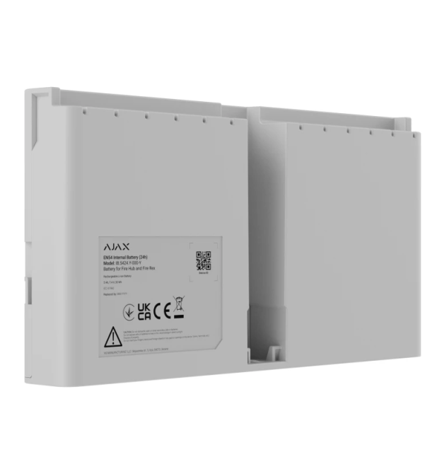 Li-ion батарея Ajax EN54 Internal Battery (24h), що перезаряджається, для EN54 Fire Hub і EN54 Fire ReX, White