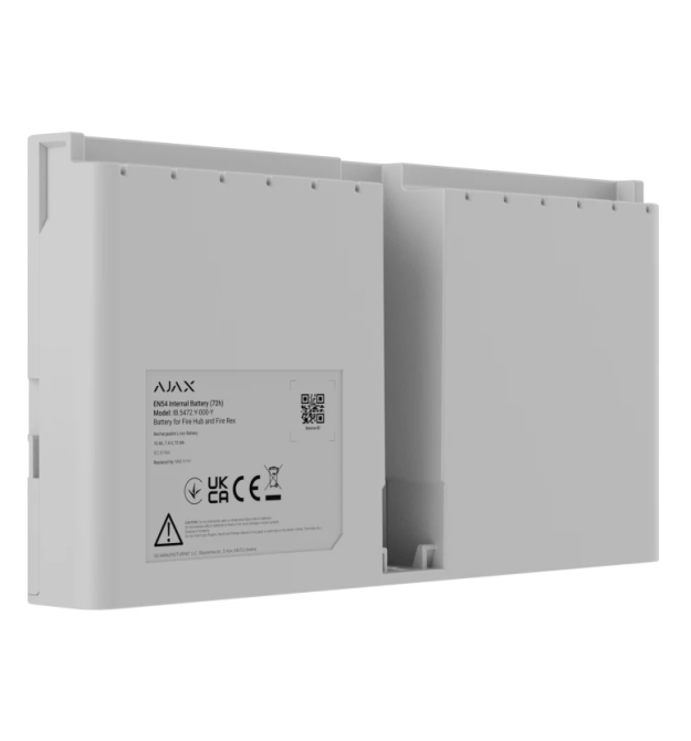Li-ion батарея Ajax EN54 Internal Battery (72h), що перезаряджається, для EN54 Fire Hub і EN54 Fire ReX, White