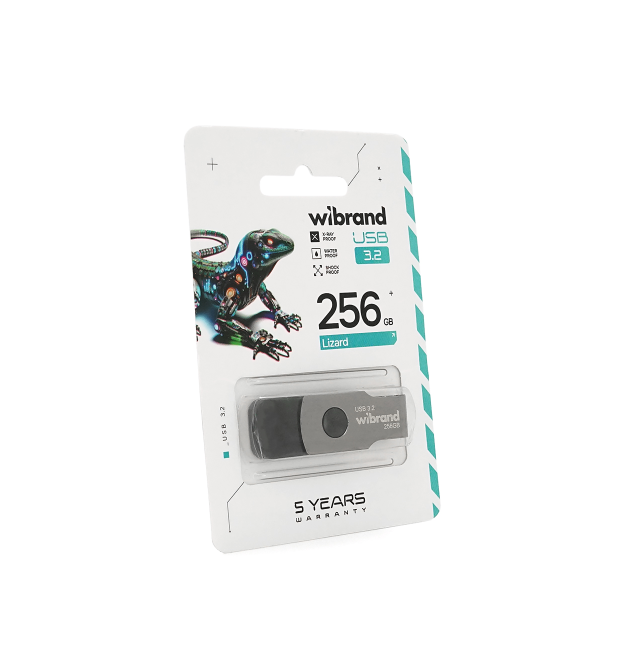 Флеш-накопичувач Wibrand USB 3.2 Gen1 Lizard 256GB Black