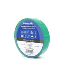 Ізолента ПВХ PANASONIC 0,125мм * 18мм * 20м (зелена), діапазон робочих температур: від 0 С до + 90 С, Вогнестійка, 8 штук в уп