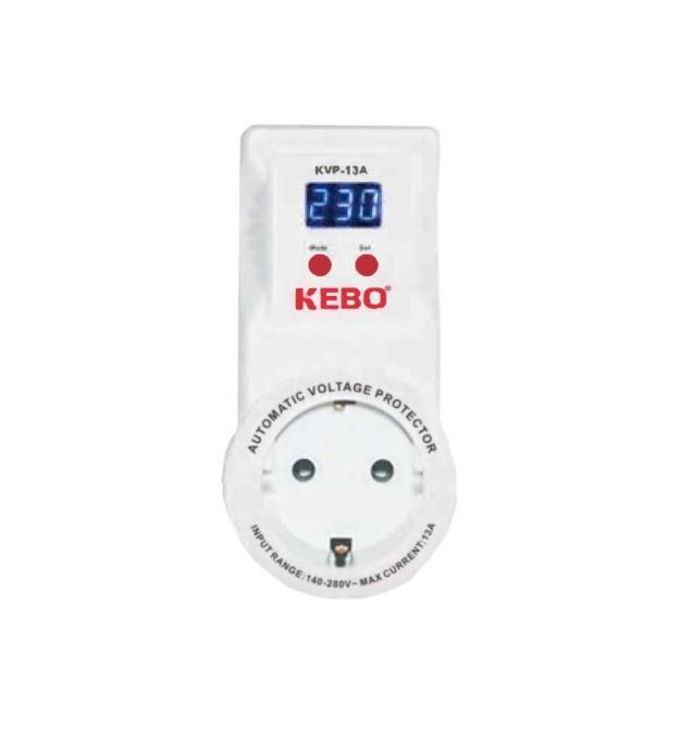 Реле напруги в розетку KEBO KVP-13A 2-13A 140-260V