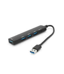 Хаб USB HUB 3.0 на 1 порт USB3.0 + 3 порти USB2.0+ Type-C, Black, OEM