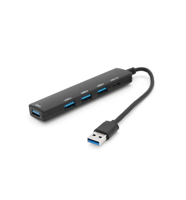 Хаб USB HUB 3.0 на 1 порт USB3.0 + 3 порти USB2.0+ Type-C, Black, OEM