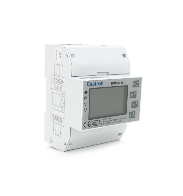 Трифазний електронний лічильник EASTRON SDM630 Modbus V2, 85-480V - 0.5-10(100)A - 50-60Gz на DIN-рейку, LCD, RS485