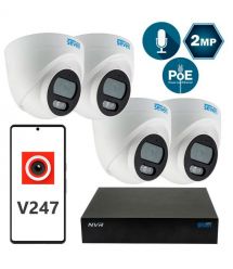 Комплект видеонаблюдения на 2 внутренние купольные 1080p IP-видеокамеры SEVEN 4D2-IN