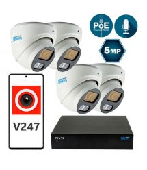 Комплект видеонаблюдения на 4 купольные 1080p IP-видеокамеры SEVEN 4D5