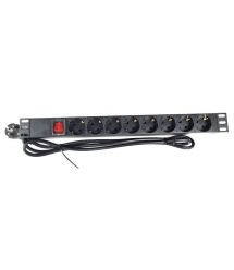 Блок розеток 19" 1U 8 розеток с выключателем