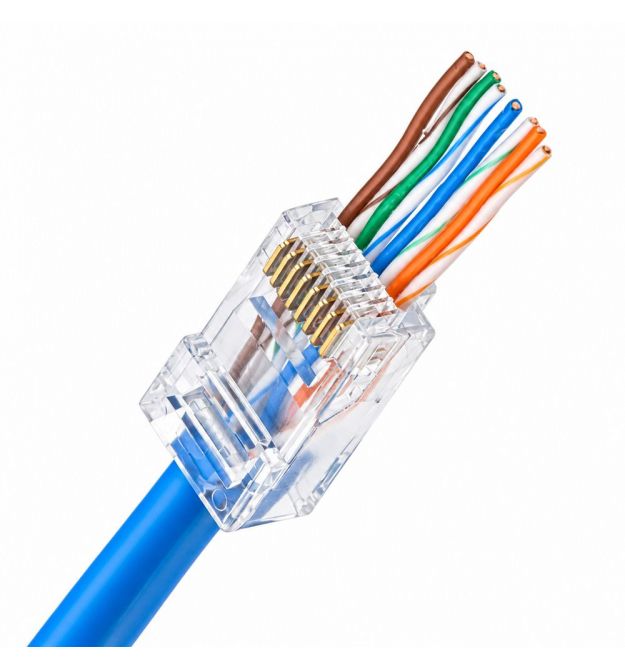 Конектор UTP RJ45 кат. 5e з наскрізними отворами