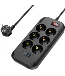 Сетевой фильтр СolorWay CW-CHE64PDB 6 розеток/4USB