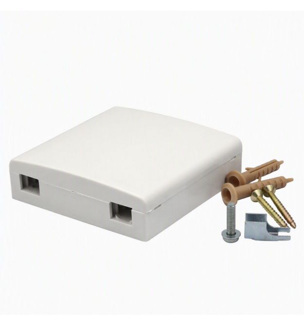 Абонентська розетка FTTH, для 2xSC simplex- LC duplex, з кріпленням для 3мм патчкорду без заглушок, біла