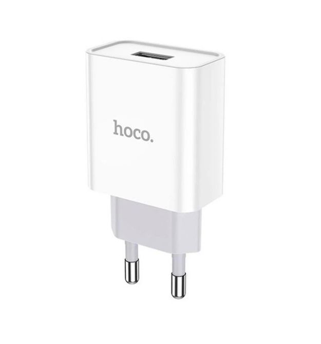 СЗУ 110-240V HOCO C81A 1xUSB, 2.1A, White, Blister