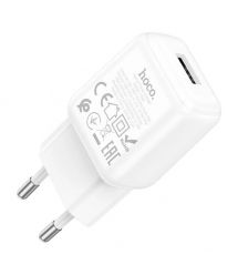 Набір СЗУ 110-240V HOCO C96A+ кабель Lighting, 1xUSB, 2.1A, кабель 1м, White, Blister