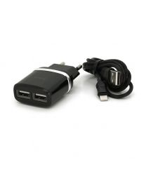 Набір СЗУ 110-240V HOCO C12+ кабель Lighting, 1xUSB, 2.4A, кабель 1м, Black, Blister