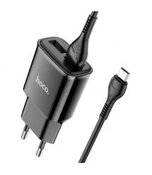 Набір СЗУ 110-240V HOCO C88A+ кабель Micro, 2xUSB, 2.4A, кабель 1м, Black, Box
