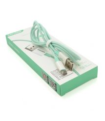 Кабель iKAKU KSC-723 GAOFEI smart charging cable for micro, Green, довжина 1м, 2.4A, BOX