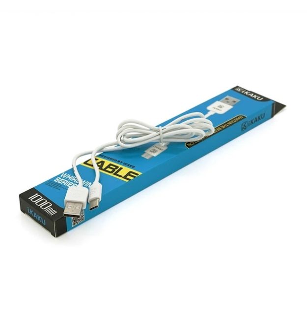 Кабель iKAKU XUANFENG charging data cable for Type-C, White, довжина 1м, 2,1А, BOX