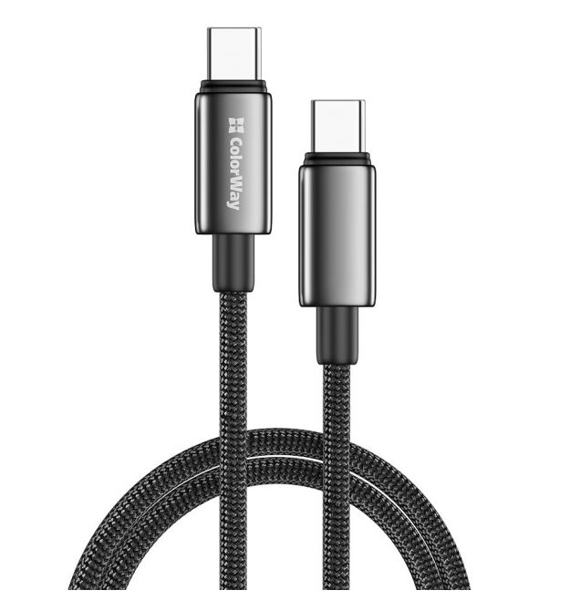 Кабель Colorway Type-C - Type-C 100W 1м черный