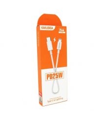 Кабель iKAKU KSC-653 FEIYUE PD100W fast charging short cable (Type-C to Lightning), White, довжина 0.25м, BOX