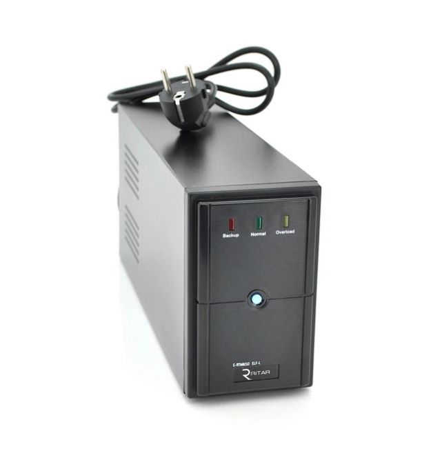 ДБЖ Ritar E-RTM650 (390W) ELF-L, LED, AVR, 2st, 2xSCHUKO socket, 1x12V7Ah, metal Case Q4