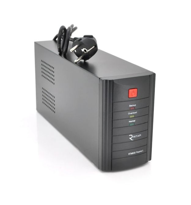 ИБП Ritar RTM600 (360W) Proxima-L, LED, AVR, 2st, 2xSCHUKO socket, 1x12V7Ah, metal Case ( 300 х 85 х140 ) Q4