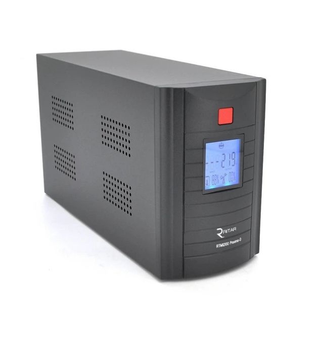 ИБП Ritar RTM1200 (720W) Proxima-D, LCD, AVR, 3st, 3xSCHUKO socket, 2x12V7.5Ah, metal Case (350х120х188)- Q2