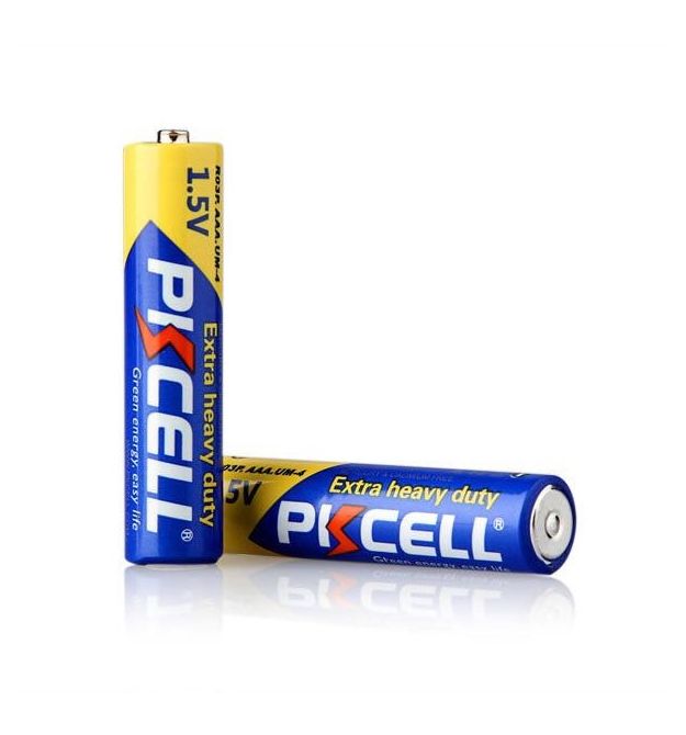 Батарейка солевая PKCELL 1.5V AAA / R03, 2 штуки в блистере. Q12