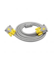 Кабель VGA 3+6 HIGH SPEED 1,5m, male to male (папа-папа) серо-желтый,1080P