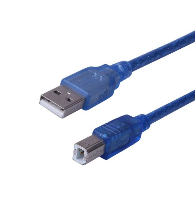 Кабель USB 2.0 RITAR AM / BM, 3.0m, 1 феррит, прозрачный синий