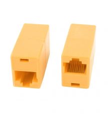 Соединитель RJ45 8P8C мама / мама RJ45 для соединения кабеля, желтый, Q100