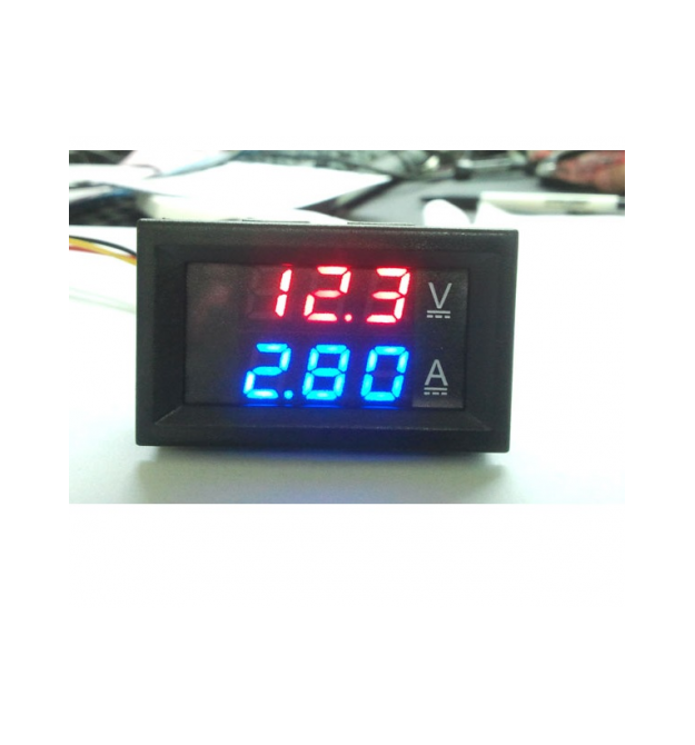 Светодиодный цифровой вольтметр-амперметр постоянного тока с двойным дисплеем DC0-100V 10A