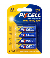 Батарейка солевая PKCELL 1.5V AA / R6, 4 штуки в блистере цена за блистер, Q12