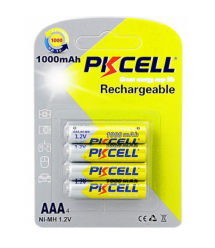 Аккумулятор PKCELL 1.2V AAA 1000mAh NiMH Rechargeable Battery, 4 штуки в блистере цена за блистер, Q12