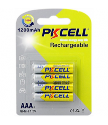 Аккумулятор PKCELL 1.2V AAA 1200mAh NiMH Rechargeable Battery, 4 штуки в блистере цена за блистер, Q12