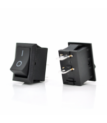 Переключатель ON-OFF KCD1-101, 250VAC / 6A, 2 контакта, Black, Q200