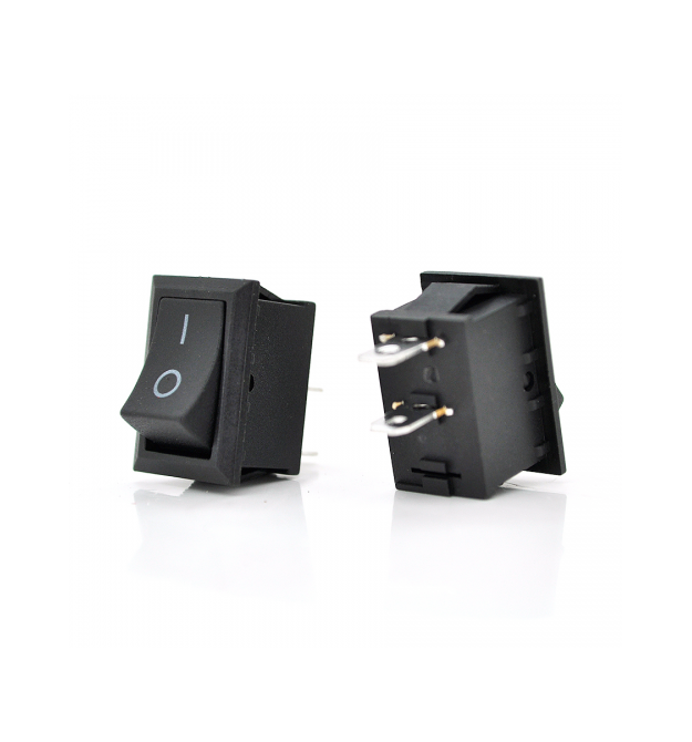 Переключатель ON-OFF KCD1-101, 250VAC / 6A, 2 контакта, Black, Q200