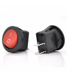 Переключатель ON-OFF QY611--101, 250VAC - 3A, 2 контакта, Red, Q200