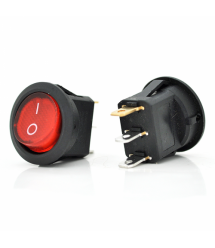 Переключатель ON-OFF KCD1-201N, 250VAC / 6A, 3 контакта, Red, Q100